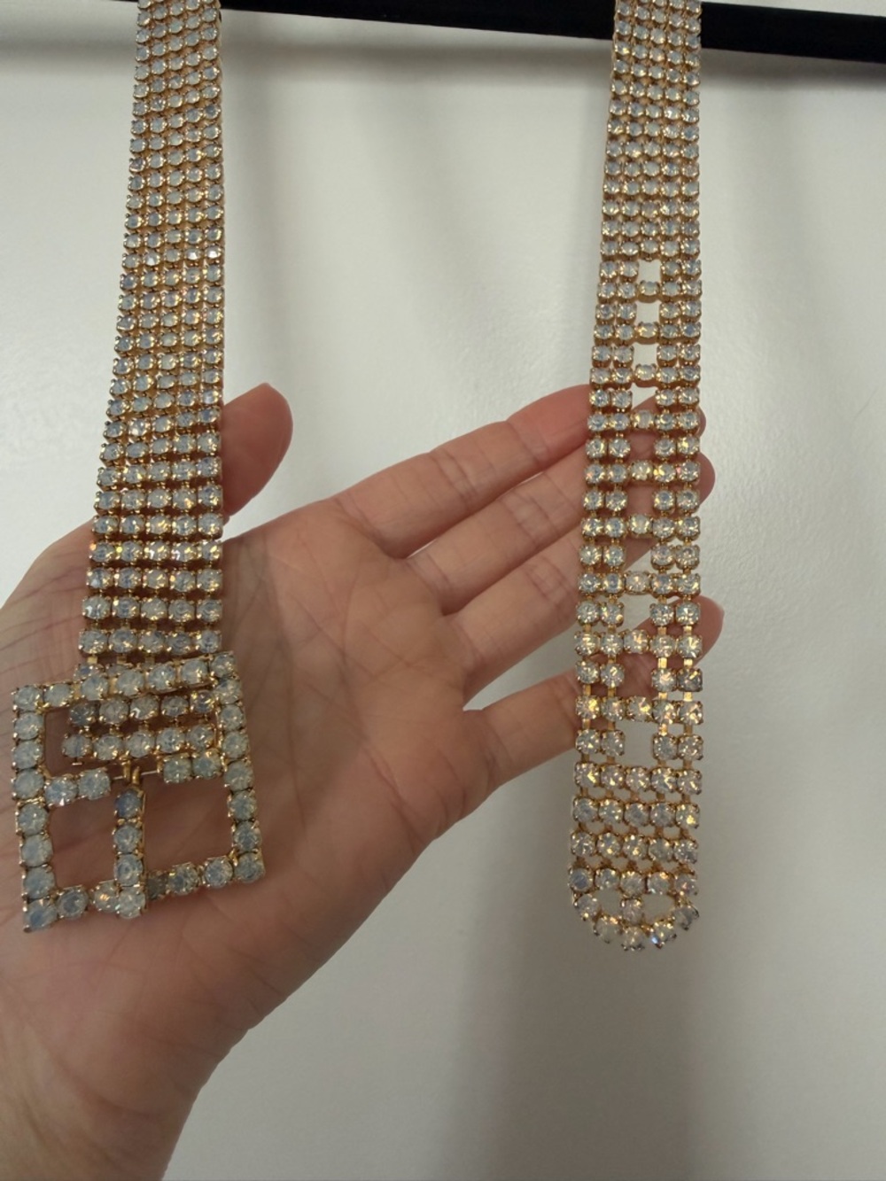 Gold-tone Crystal Rhinestone Belt with Buckle